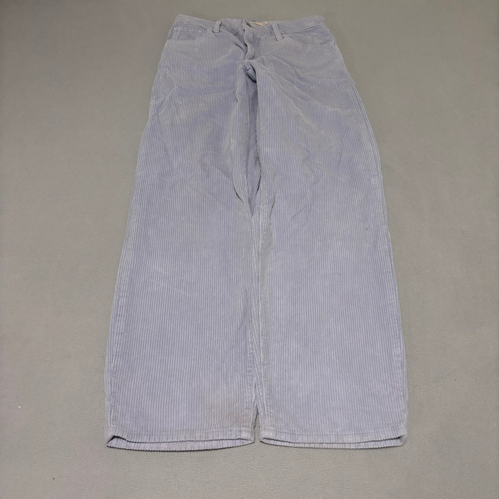 Levis Premium Womens Baggy Dad Corduroy Pants 25x30 Lavender Purple Wide Leg